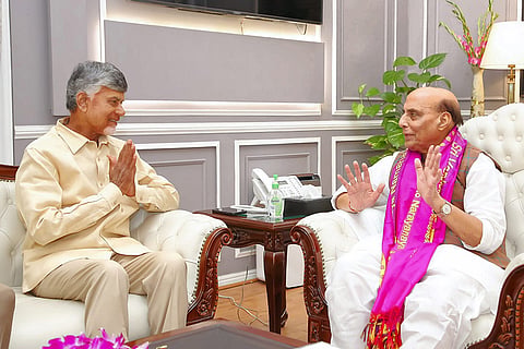 Nara Chandrababu Naidu meets Rajnath Singh